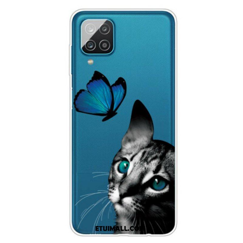 Etui do Samsung Galaxy M12 / A12 Kot I Motyl