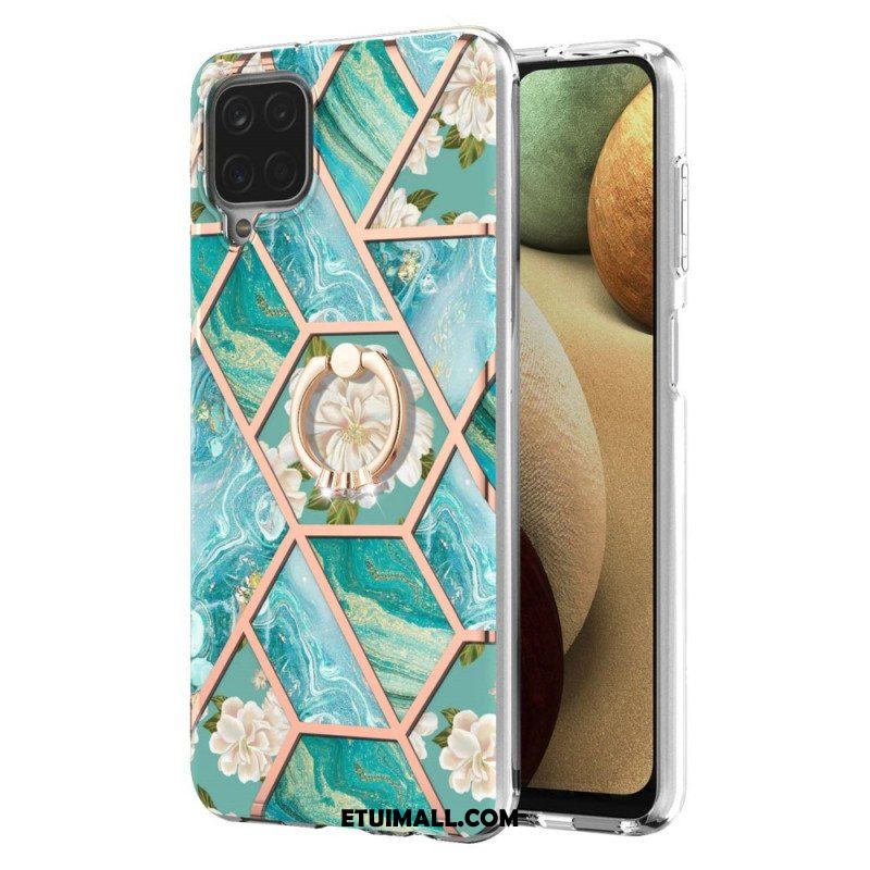 Etui do Samsung Galaxy M12 / A12 Marmur Ze Wspornikiem Pierścienia