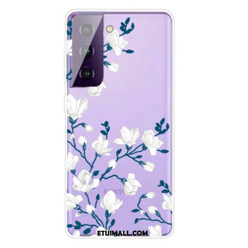 Etui do Samsung Galaxy S21 5G Białe Kwiaty