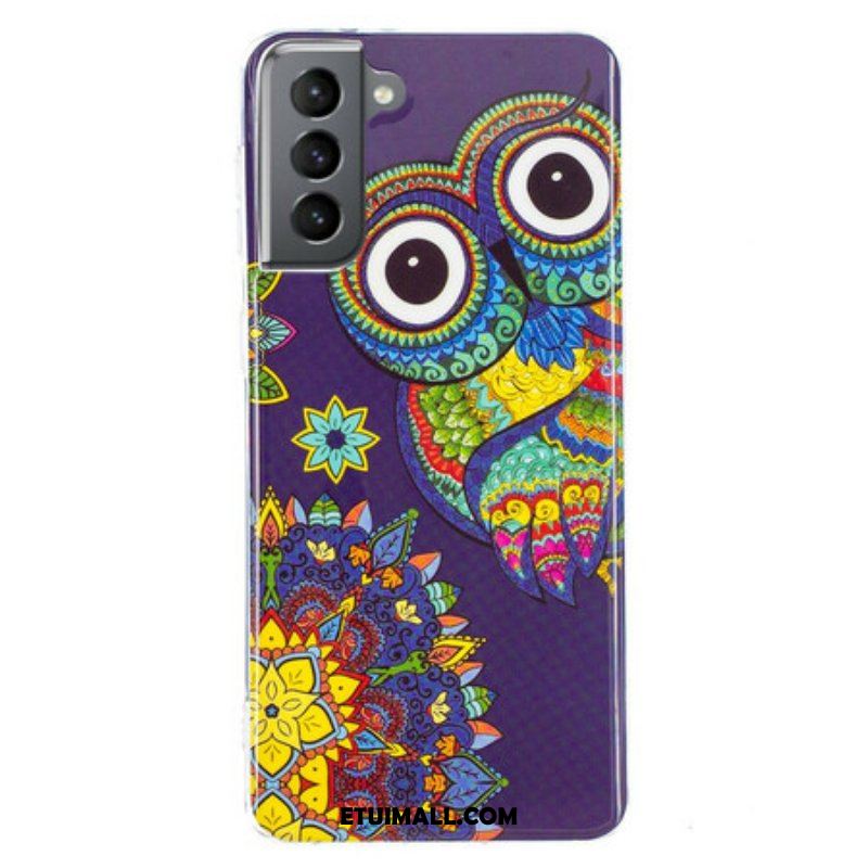 Etui do Samsung Galaxy S21 FE Fluorescencyjna Mandala Sowa