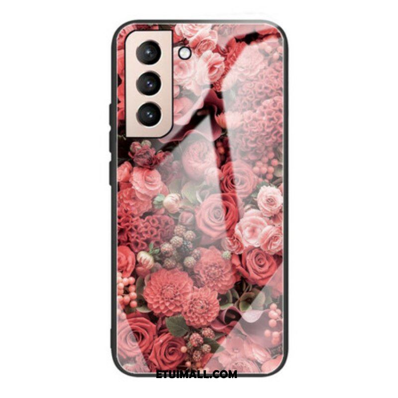 Etui do Samsung Galaxy S21 FE Szkło Hartowane W Kwiaty Róży