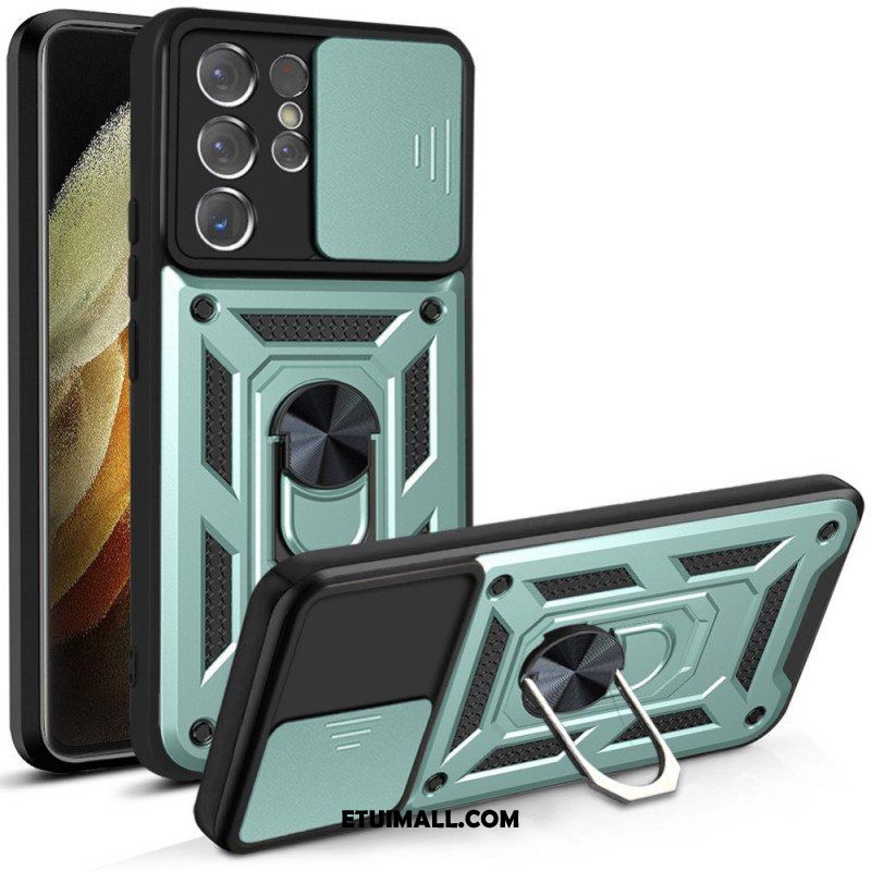 Etui do Samsung Galaxy S21 Ultra 5G Designerski Uchwyt Na Obiektyw I Ochraniacze