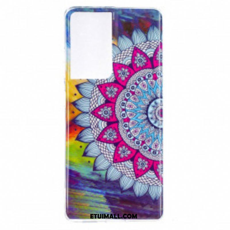 Etui do Samsung Galaxy S21 Ultra 5G Fluorescencyjna Kolorowa Mandala