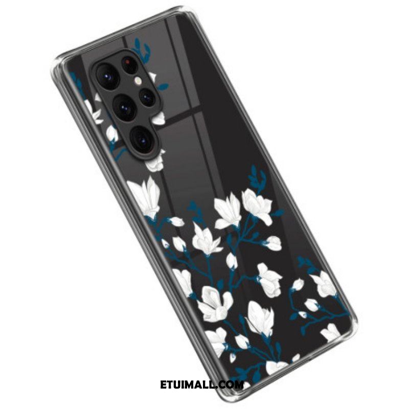 Etui do Samsung Galaxy S23 Ultra 5G Białe Kwiaty