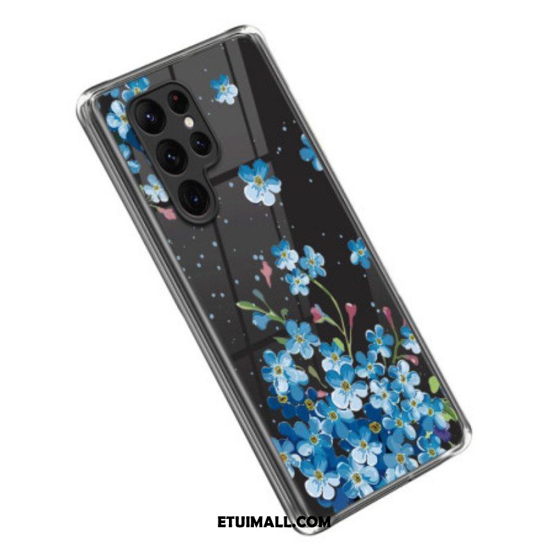 Etui do Samsung Galaxy S23 Ultra 5G Niebieskie Kwiaty