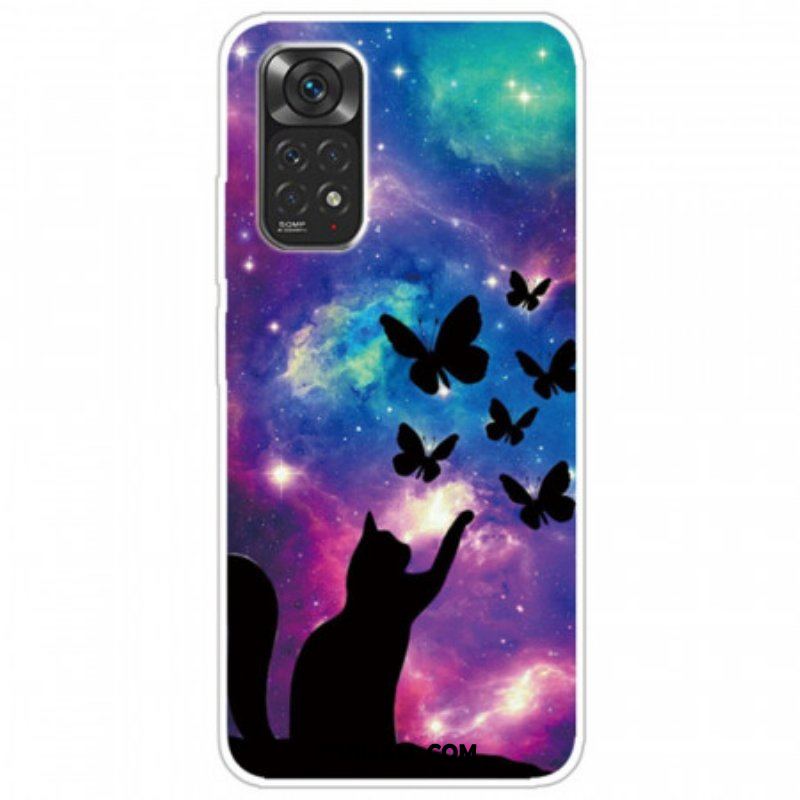 Etui do Xiaomi Redmi Note 11 Pro / 11 Pro 5G Kot I Motyle W Kosmosie