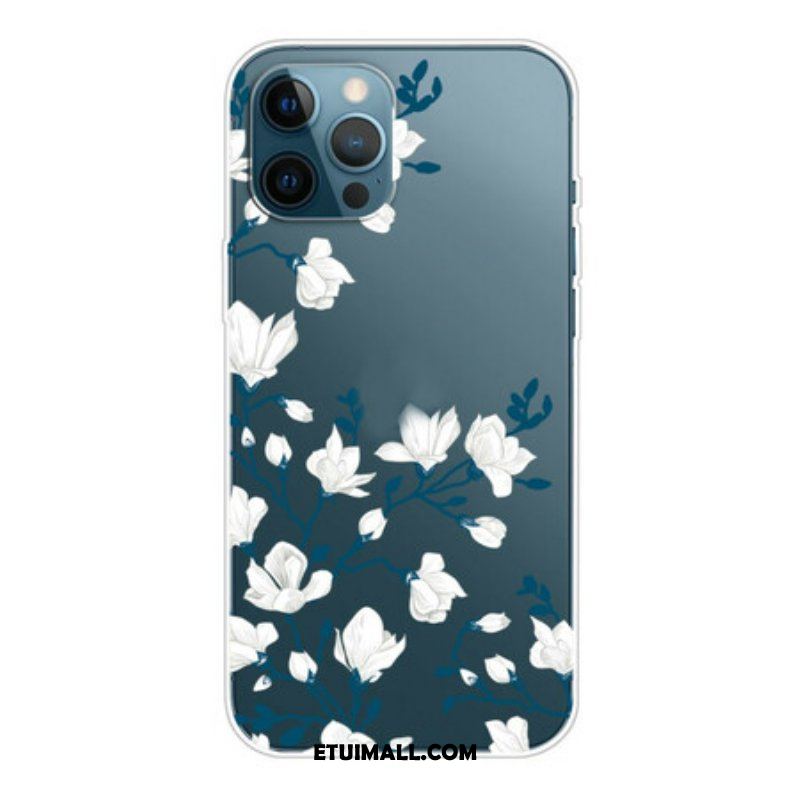 Etui do iPhone 13 Pro Max Białe Kwiaty