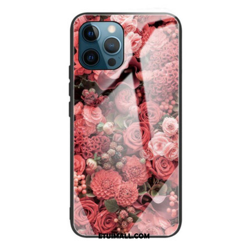 Etui do iPhone 13 Pro Szkło Hartowane W Kwiaty Róży