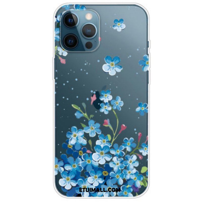 Etui do iPhone 14 Pro Bezszwowi Błękitni Kwiaty