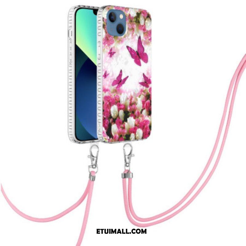 Etui do iPhone 14 Pro ze Sznurkiem Motyle W Stylu Sznurka