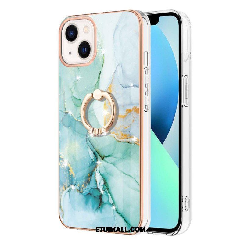 Etui do iPhone 15 Plus Styl Marmurowy Z Pierścieniem Podporowym