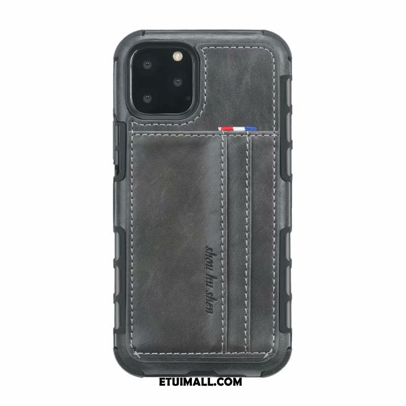 Etui iPhone 11 Pro Skórzany Futerał Telefon Komórkowy Vintage Szary All Inclusive Futerał Sklep