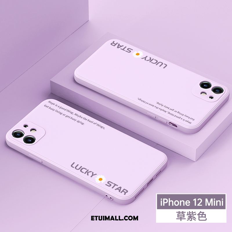Etui iPhone 12 Mini Miękki Purpurowy Telefon Komórkowy Ochraniacz All Inclusive Futerał Sklep