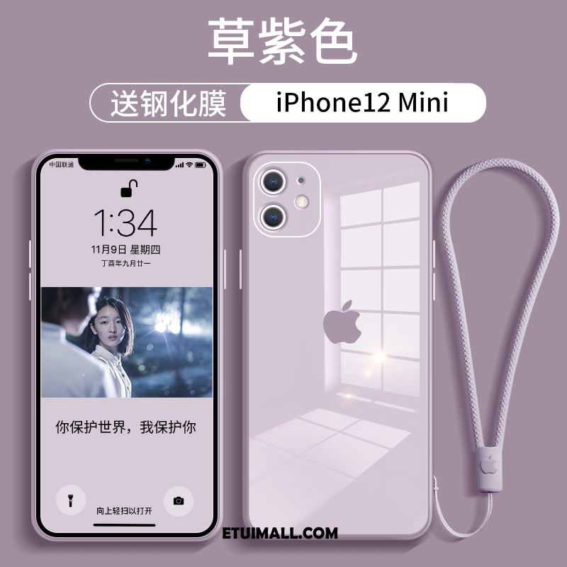 Etui iPhone 12 Mini Purpurowy Czerwony Netto Anti-fall Telefon Komórkowy All Inclusive Obudowa Sprzedam