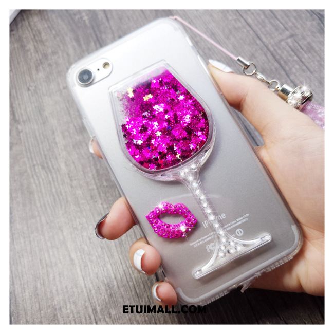 Etui iPhone 6 / 6s Plus Rhinestone Quicksand Ochraniacz Czerwony Wiszące Ozdoby Obudowa Tanie