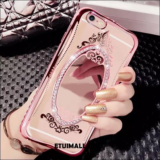 Etui iPhone 7 Różowe Złoto Lustro Cienkie Z Kryształkami Rhinestone Futerał Kup