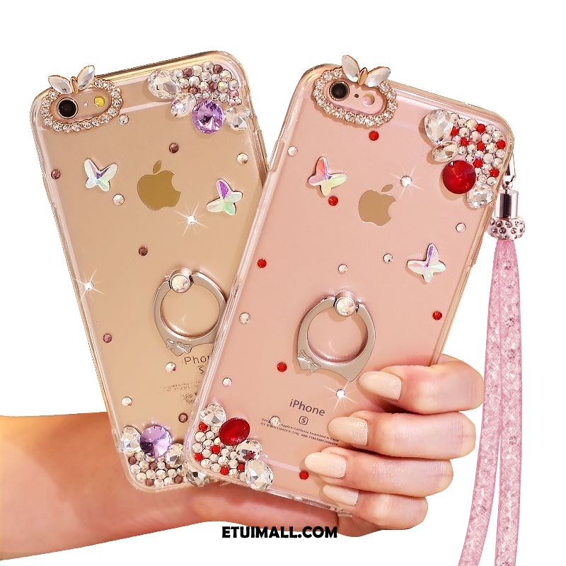 Etui iPhone Se Miękki Rhinestone Przezroczysty Ring Kryształ Pokrowce Tanie