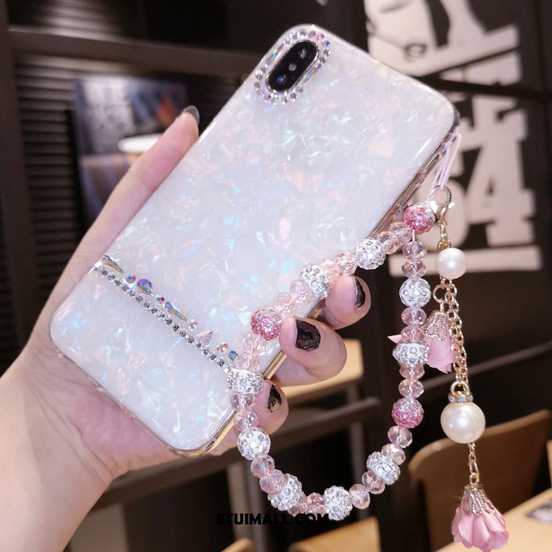 Etui iPhone X Rhinestone Czerwony Netto Shell Biały Anti-fall Futerał Oferta