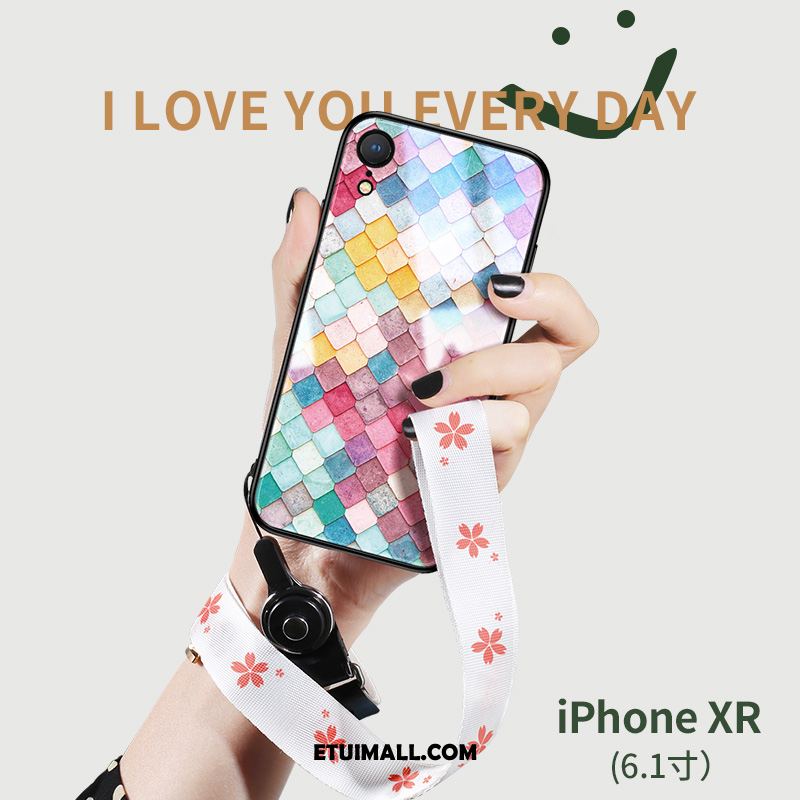 Etui iPhone Xr Kolor Anti-fall Cienkie Silikonowe Modna Marka Pokrowce Dyskont