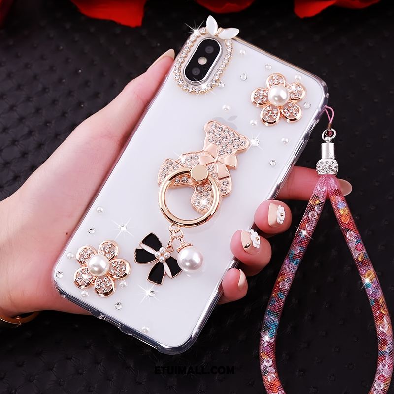 Etui iPhone Xs Biały Rhinestone Tendencja Miękki Osobowość Futerał Online