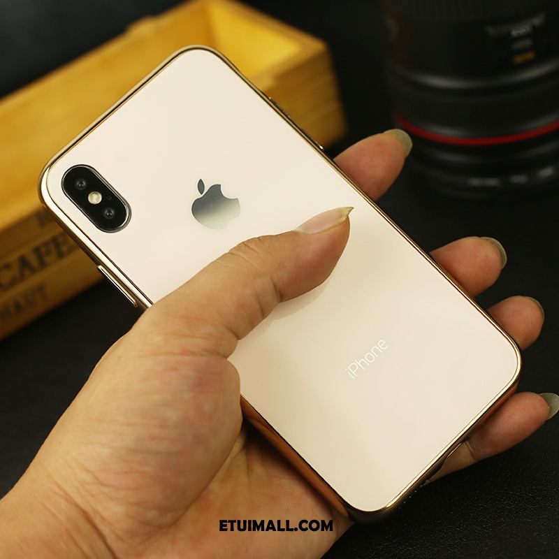 Etui iPhone Xs Max Szkło Modna Marka Anti-fall Granica Czerwony Obudowa Tanie