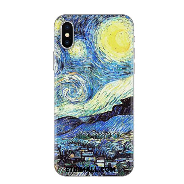 Etui iPhone Xs Silikonowe Ochraniacz Niebieski Relief Telefon Komórkowy Futerał Kup