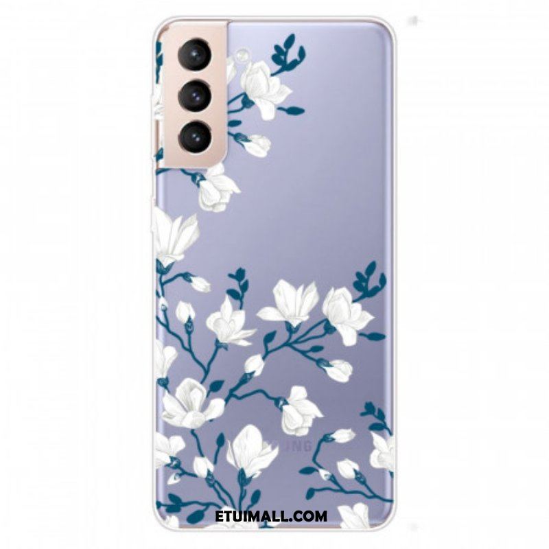 Futerały do Samsung Galaxy S22 5G Bezszwowi Biali Kwiaty