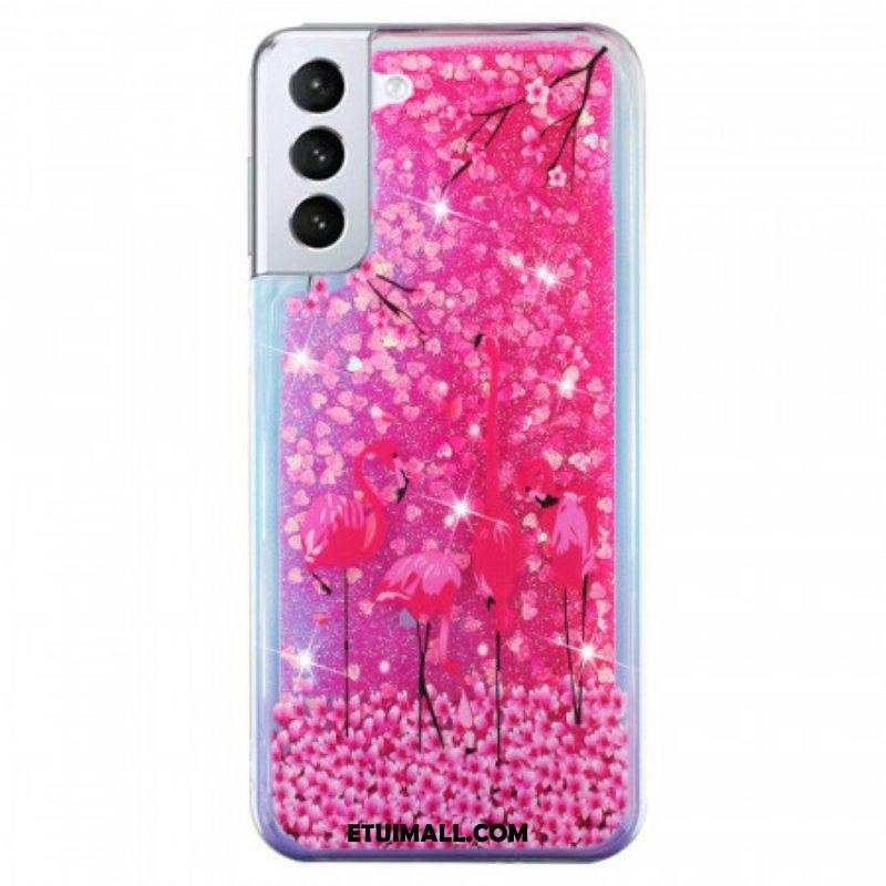 Futerały do Samsung Galaxy S22 5G Cekiny Flamingi
