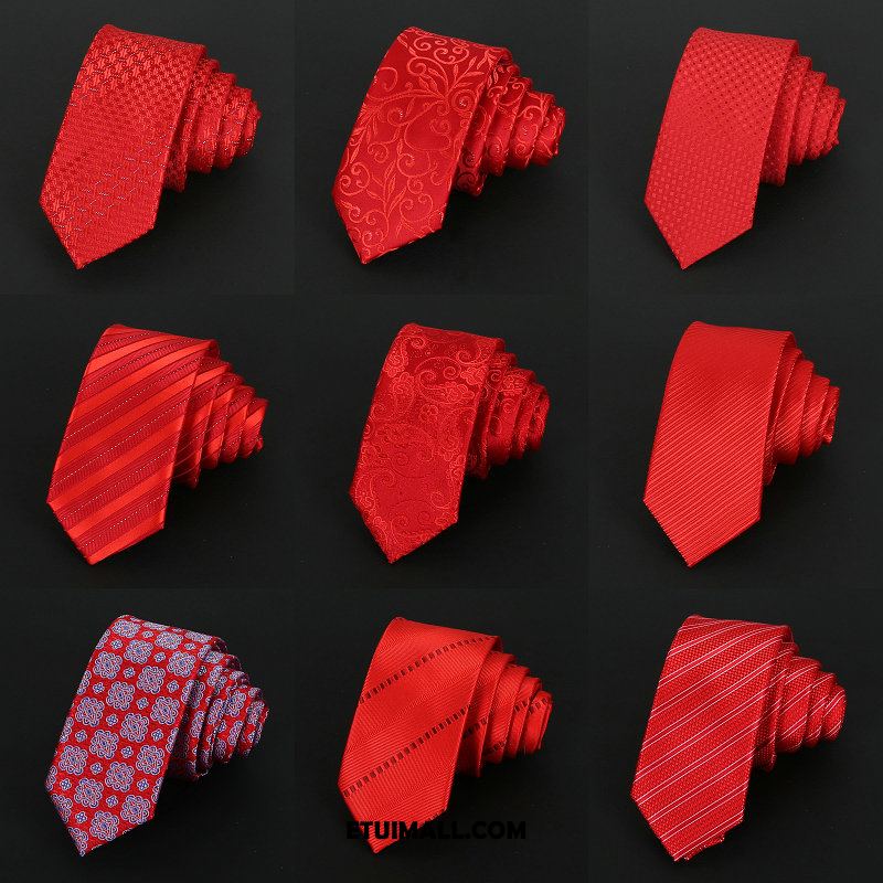 Krawat Sukienka Pan Młody Wielki Dyskont, Krawat Męskie 6 Cm Ślubna Rot