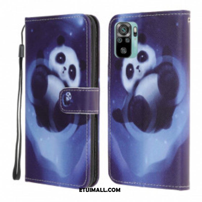 Obudowa Etui Na Telefon do Xiaomi Redmi Note 10 / 10S z Łańcuch Panda Space Ze Smyczą