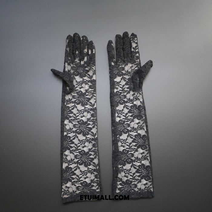 Rękawiczki Długie Ochrona Przed Słońcem Koronka Kup, Rękawiczki Damskie Pokaz Sukienka Schwarz