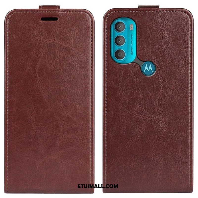 Skórzany Futerał do Moto G71 5G Etui Folio Składane Retro