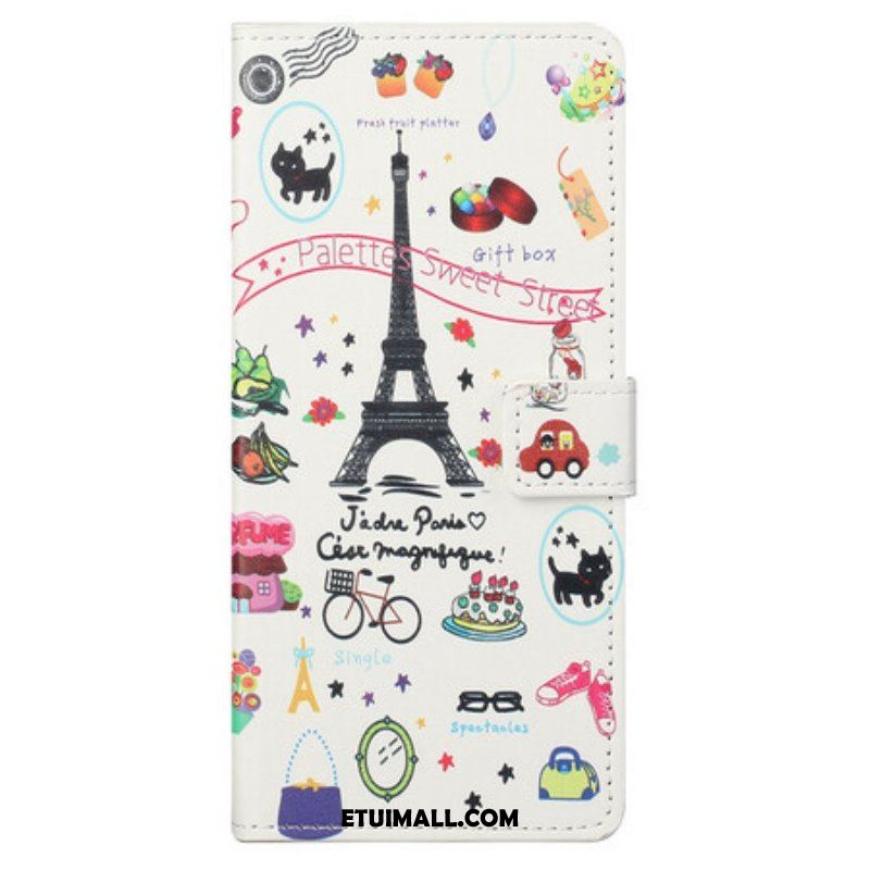 Skórzany Futerał do iPhone 13 Pro Max Kocham Paryż